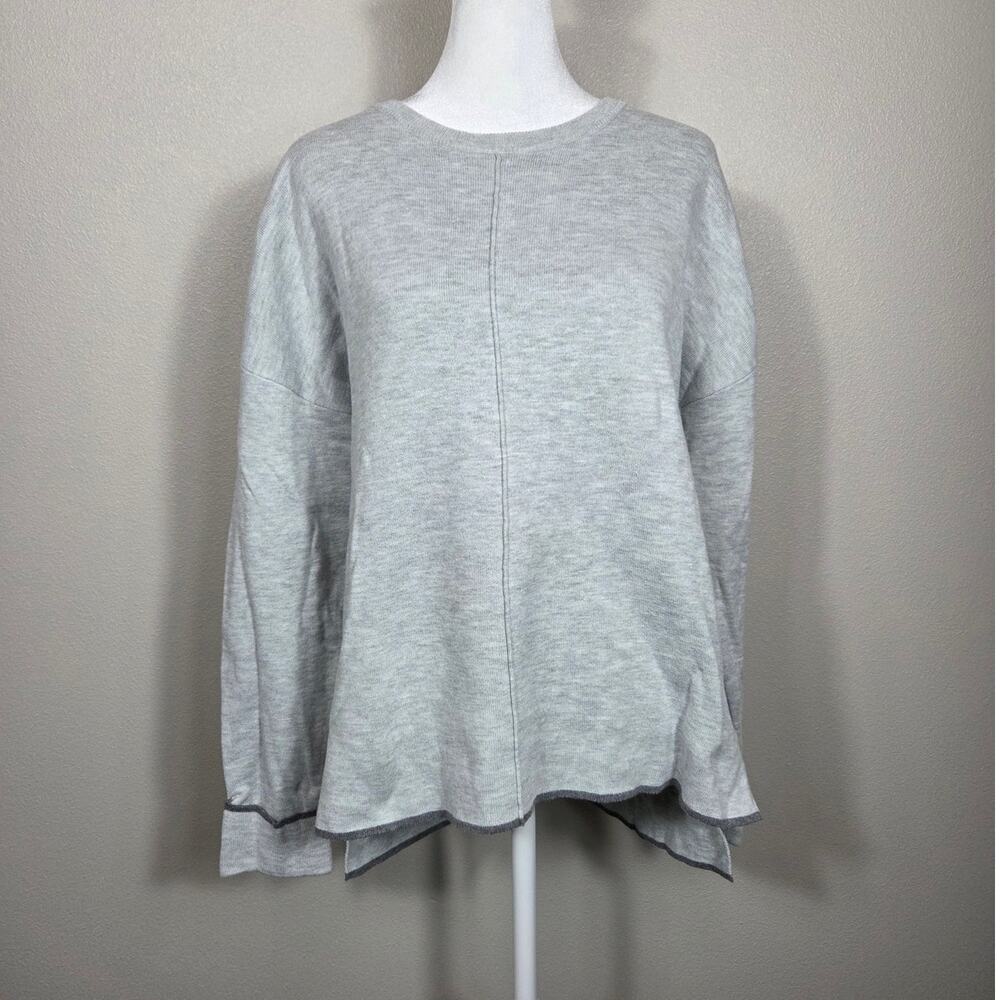 Cynthia Rowley Active Woman's Elevated Basic Gray Sweatshirt Size Large